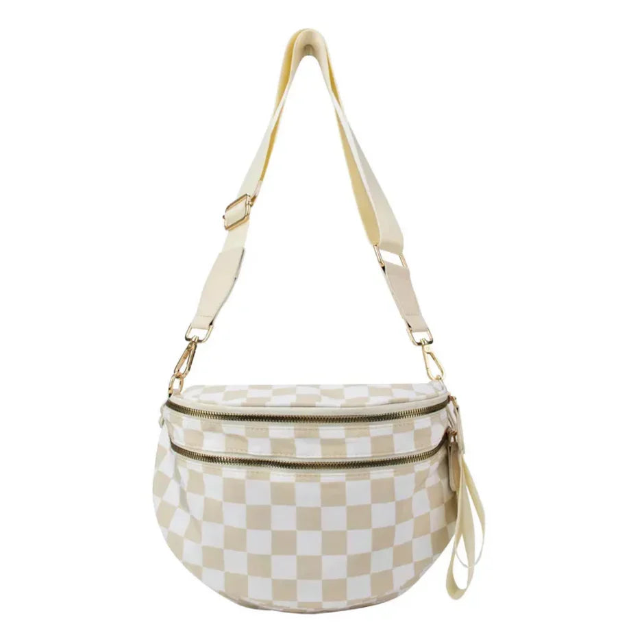 Checkered Nylon Bum Bag