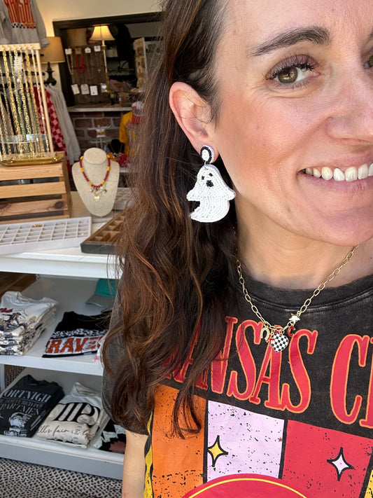 Beaded Ghost Earrings