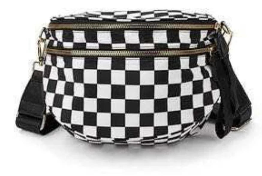 Checkered Nylon Bum Bag