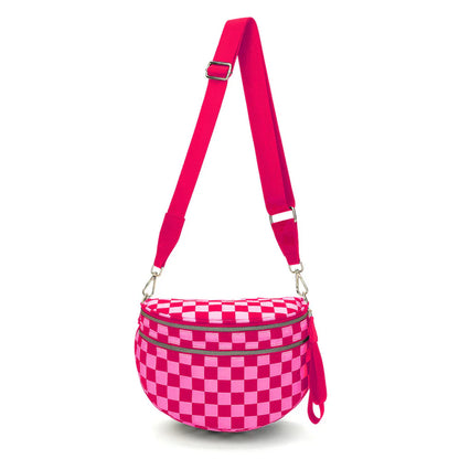 Checkered Nylon Bum Bag