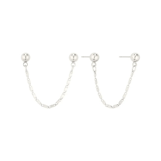 Silver Metal Chain 2 Hole Stud