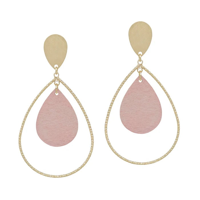 Open Teardrop with Pink Wood