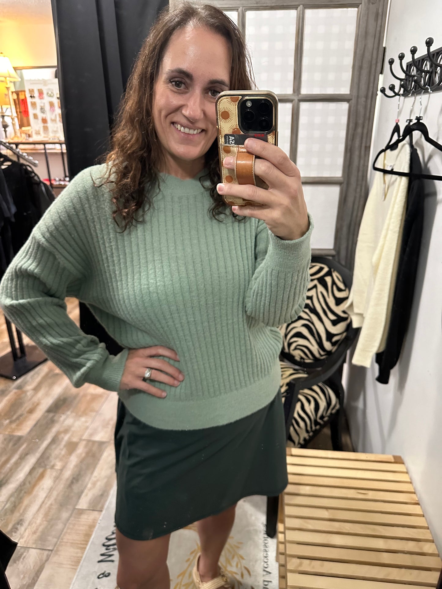 Iceberg Green Striped Sweater