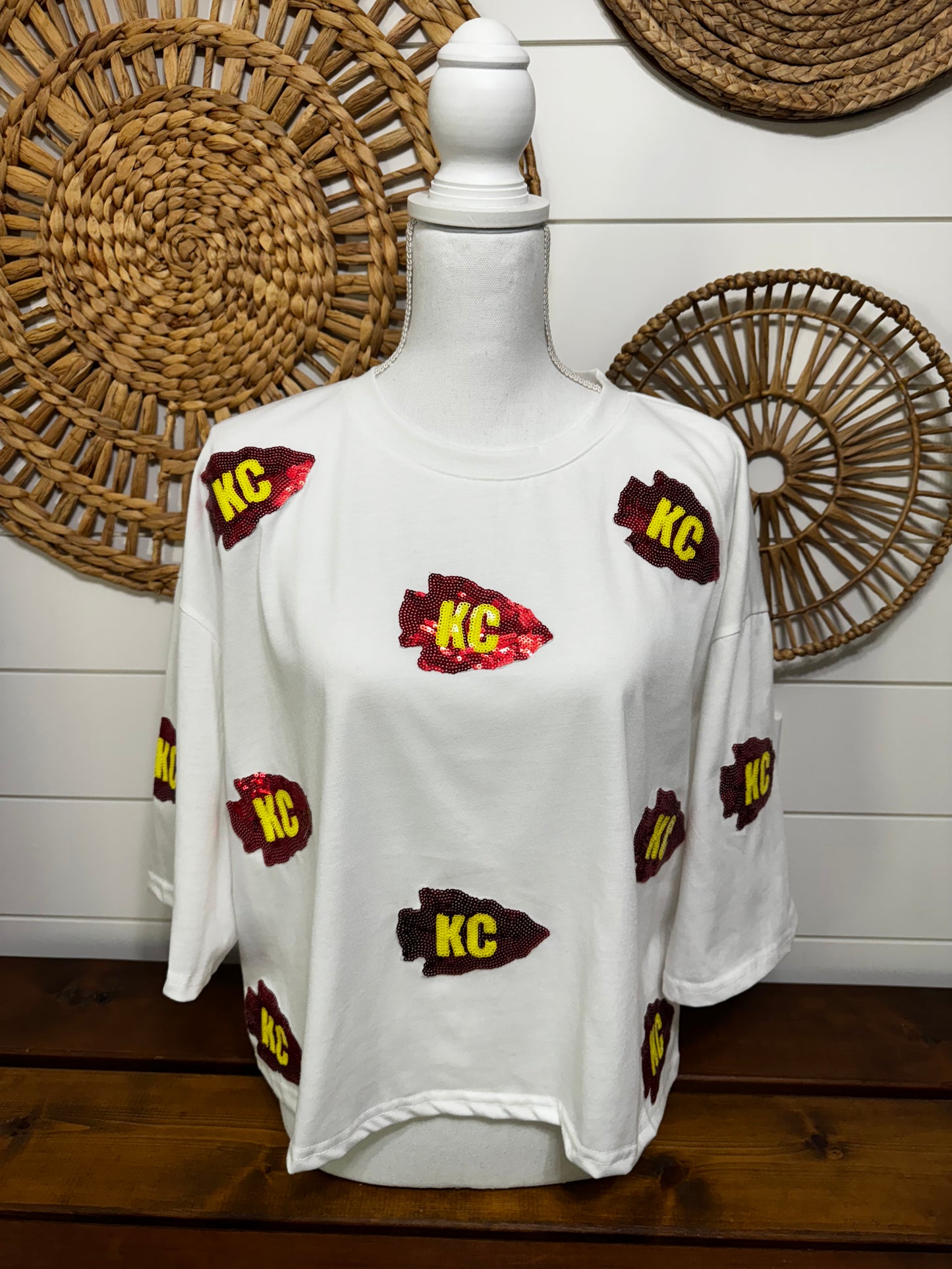 KC Sequin Cropped Tee