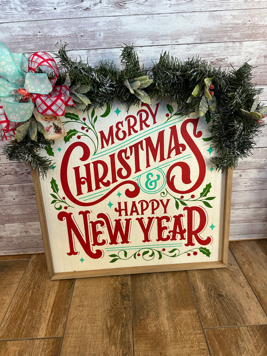 Merry Christmas & Happy New Year Sign