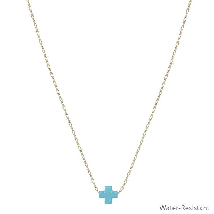 Gold Chain with Resin Cross