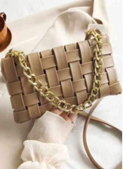 Khaki Braided Bag