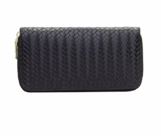 Vegan Leather Woven Wallet