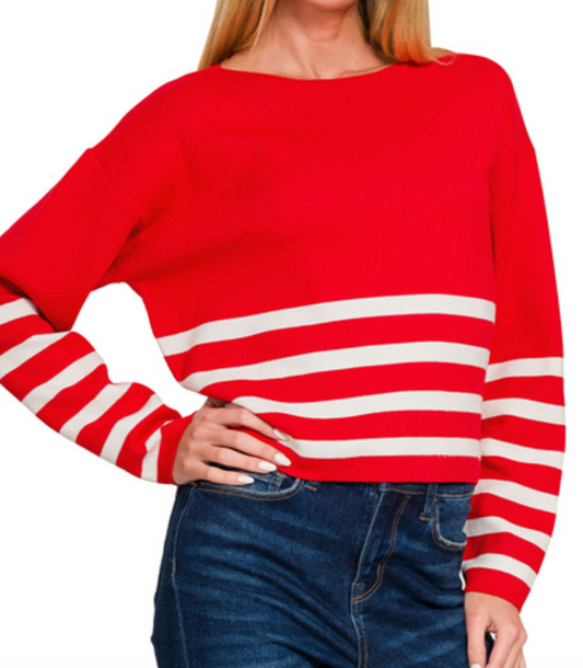 Striped Cropped Sweater