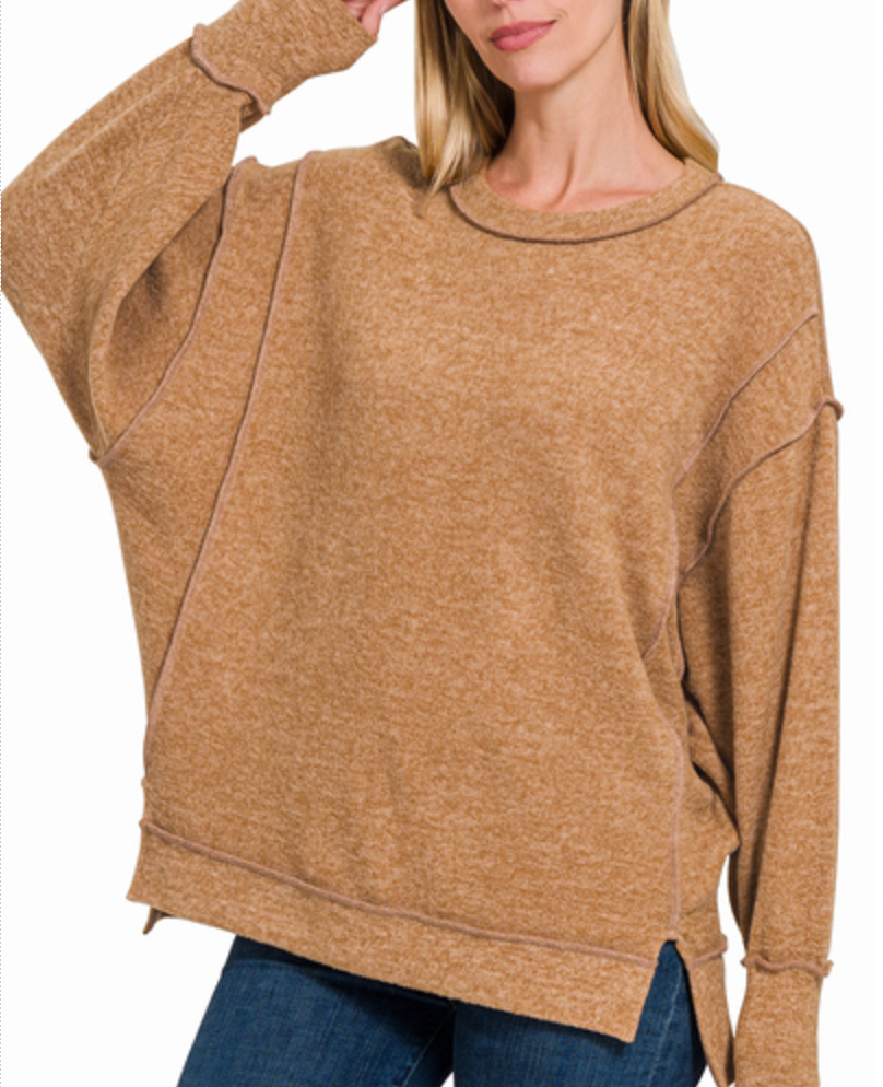 Brushed Melange Oversized Sweater