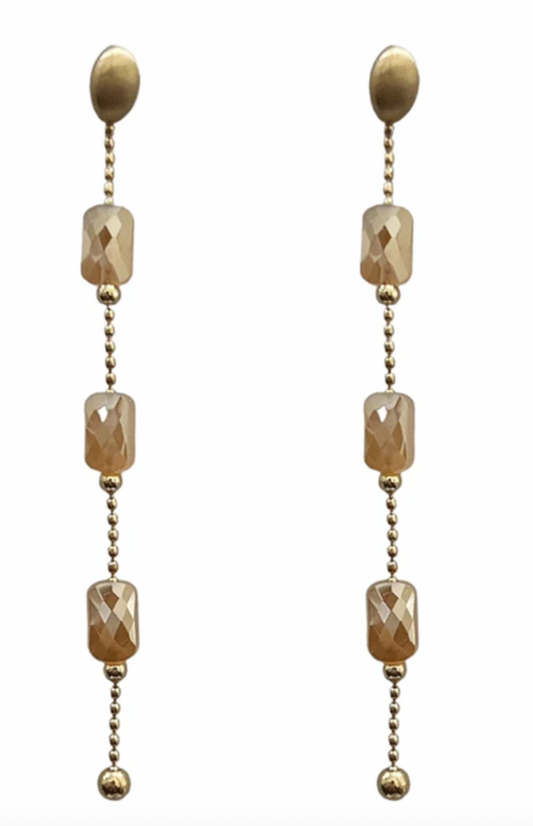 Chain Drop Earrings with Beads