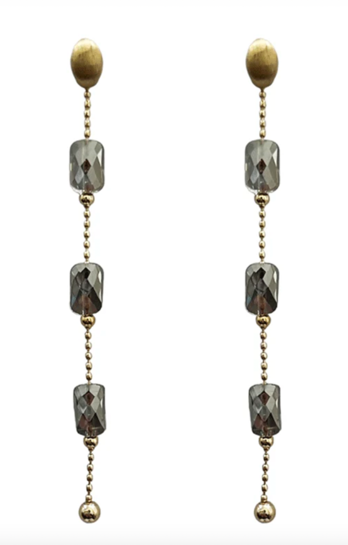 Chain Drop Earrings with Beads